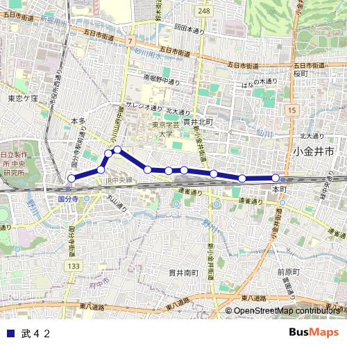 武４２ bus Line Map