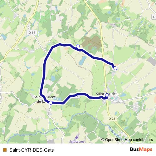 Saint-CYR-DES-Gats bus Line Map
