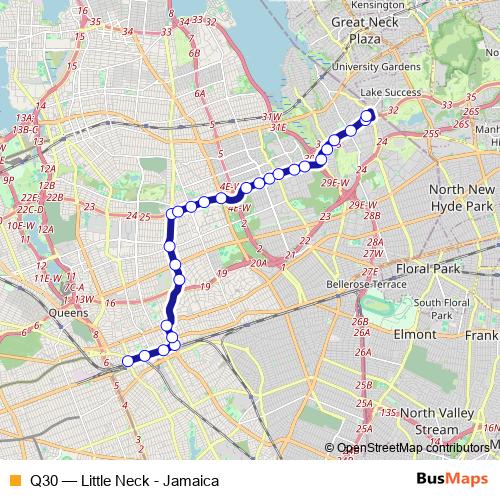 Q30 bus Line Map