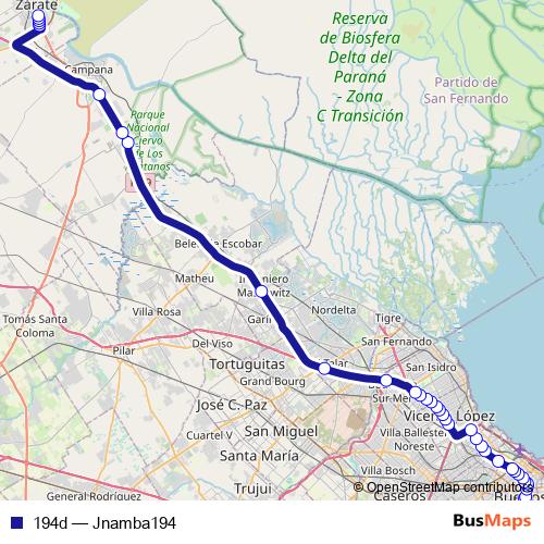 194d bus Line Map