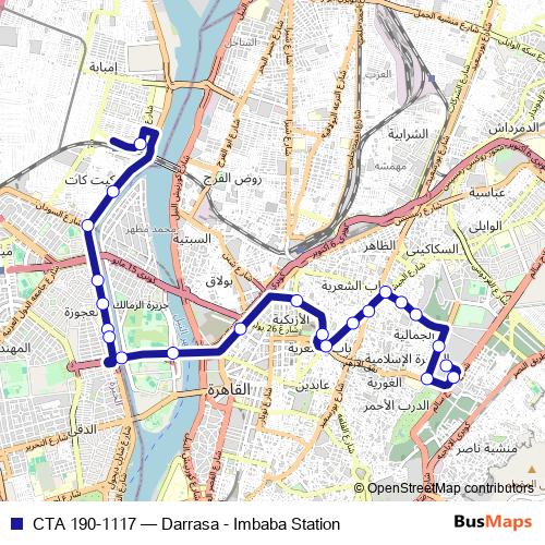 CTA 190-1117 bus Line Map