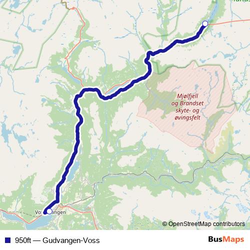 950ft bus Line Map