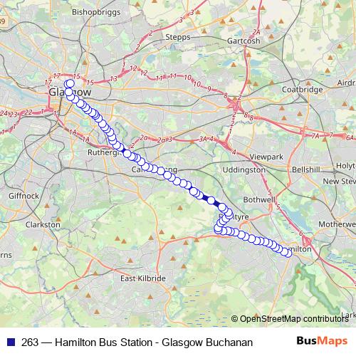 263 bus Line Map