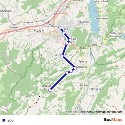 263 bus Line Map