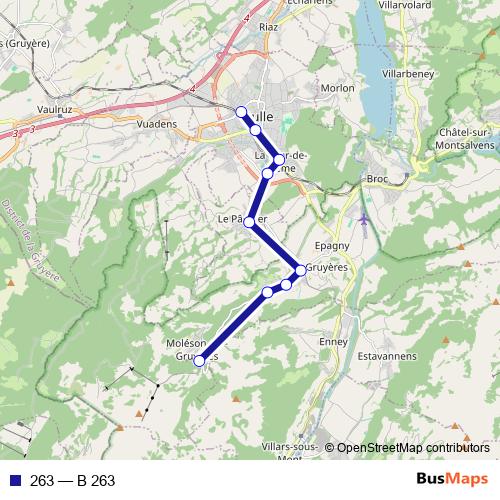 263 bus Line Map