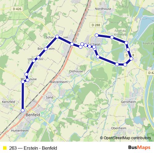 263 bus Line Map