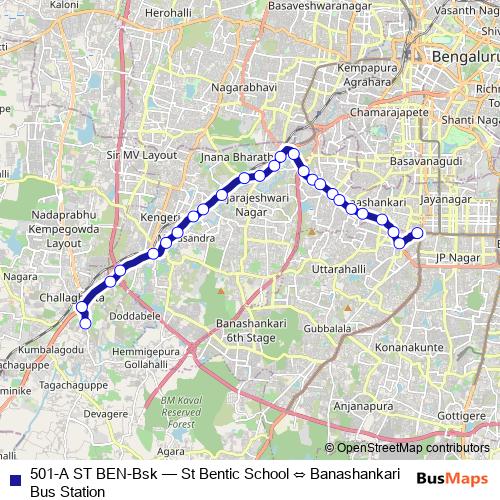 501-A ST BEN-Bsk bus Line Map