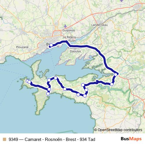 9349 bus Line Map