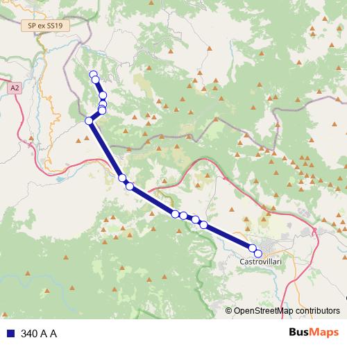 340 A A bus Line Map