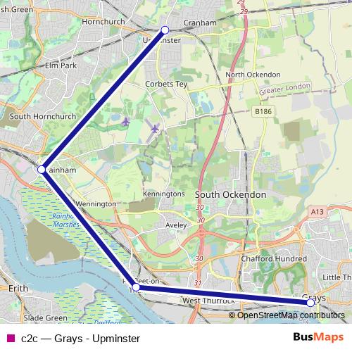c2c bus Line Map