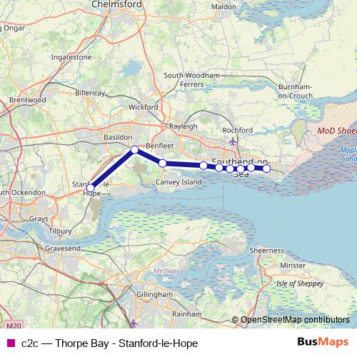 c2c bus Line Map