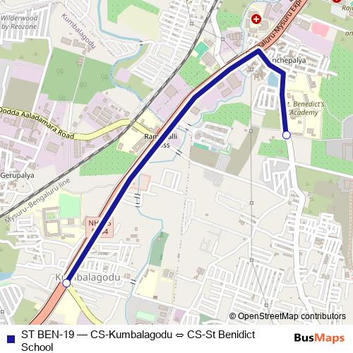 ST BEN-19 bus Line Map