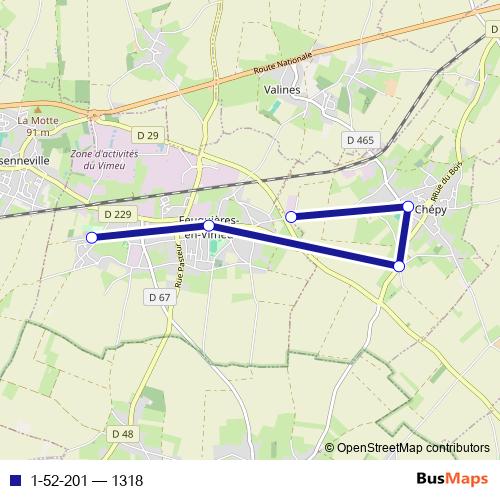 1-52-201 bus Line Map