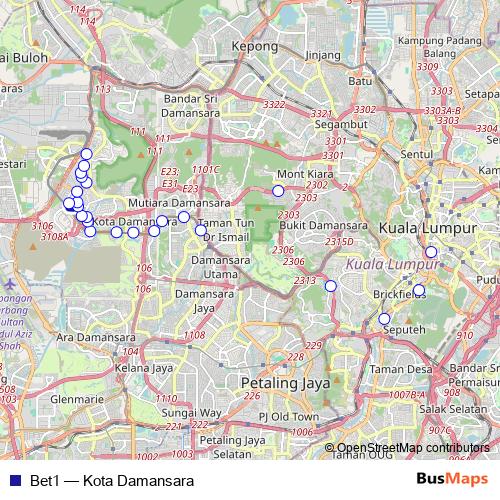 Bet1 bus Line Map