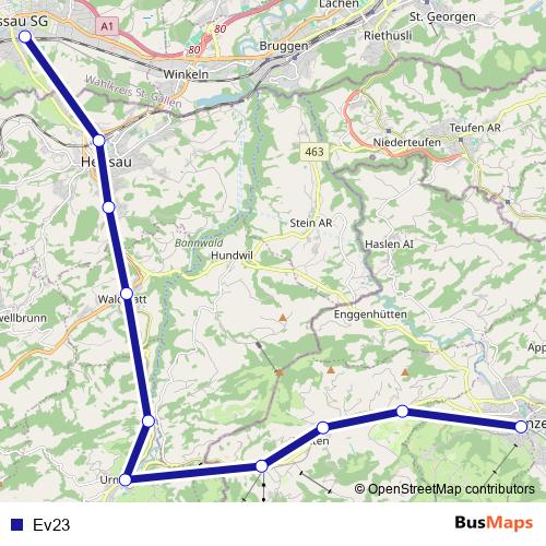 Ev23 bus Line Map
