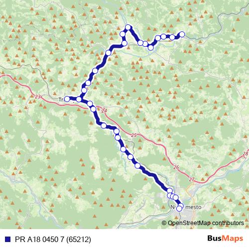 PR A18 0450 7 (65212) bus Line Map