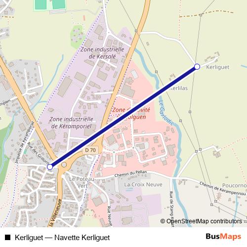 Kerliguet bus Line Map