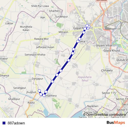 887adown bus Line Map