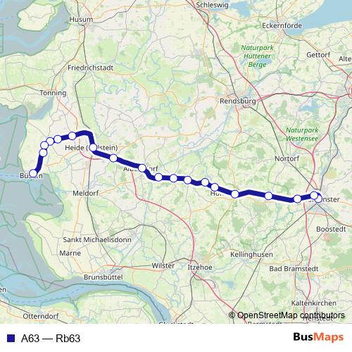 A63 rail Line Map