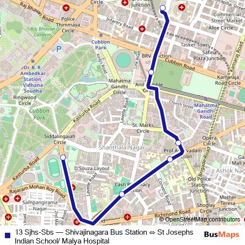 13 Sjhs-Sbs bus Line Map