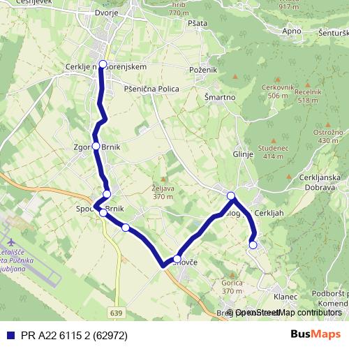 PR A22 6115 2 (62972) bus Line Map