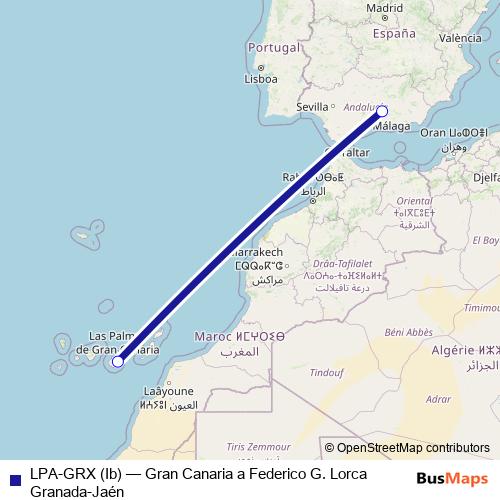 LPA-GRX (Ib) air Line Map