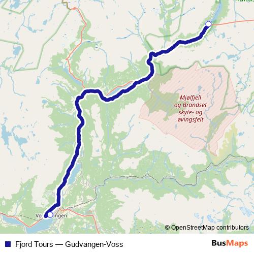 Fjord Tours bus Line Map