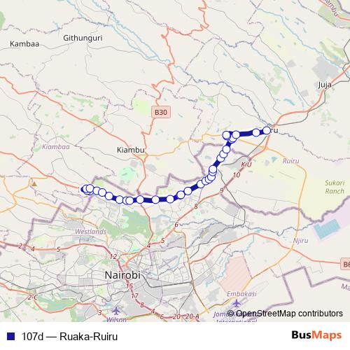 107d bus Line Map