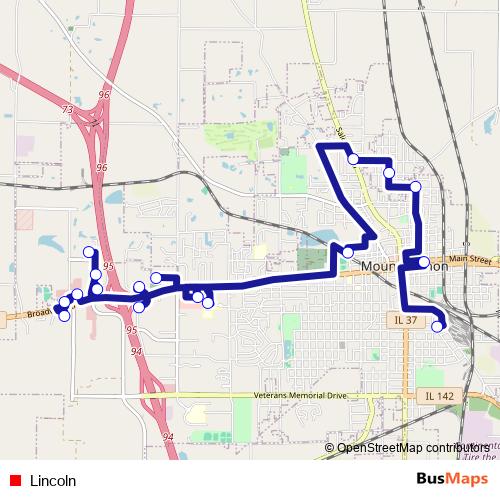 Lincoln bus Line Map