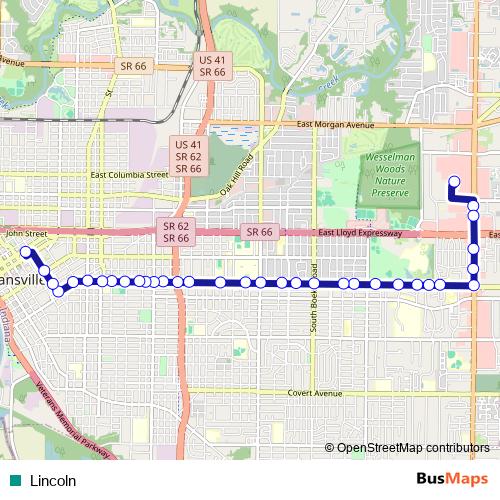 Lincoln bus Line Map