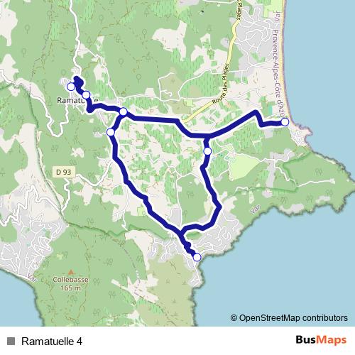 Ramatuelle 4 bus Line Map