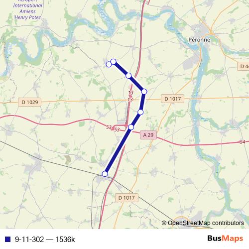 9-11-302 bus Line Map