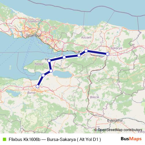 Flixbus Kk1606b bus Line Map