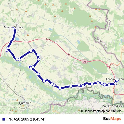 PR A20 2065 2 (64574) bus Line Map