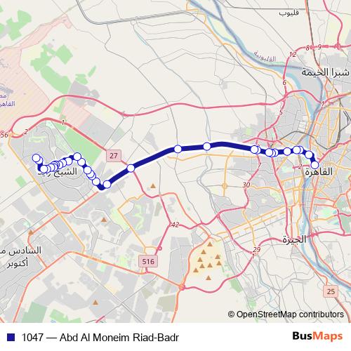 1047 bus Line Map