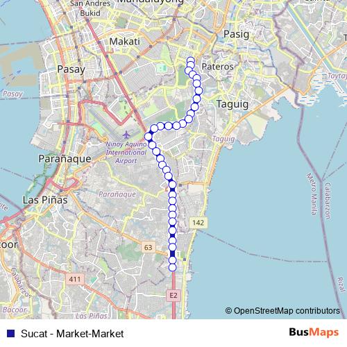 Sucat - Market-Market bus Line Map
