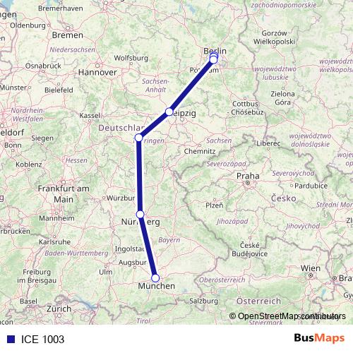 ICE 1003 rail Line Map