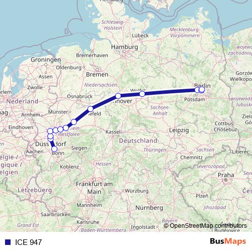ICE 947 rail Line Map