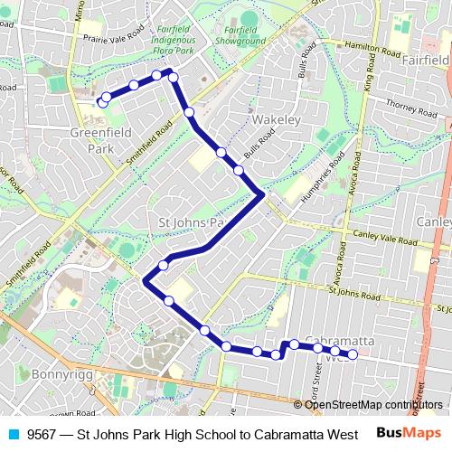 9567 bus Line Map