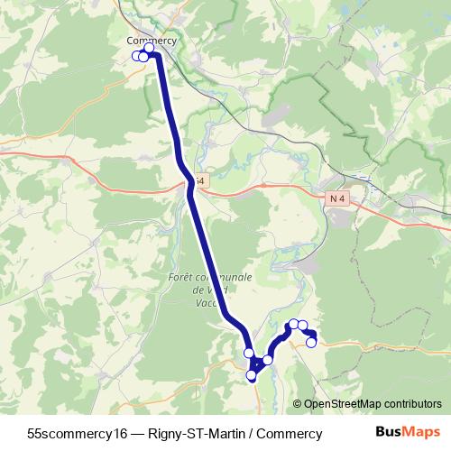 55scommercy16 bus Line Map