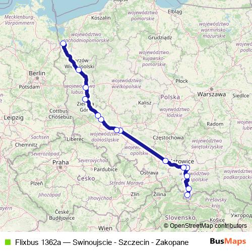Flixbus 1362a bus Line Map