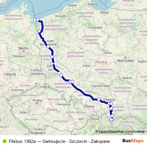 Flixbus 1362a bus Line Map