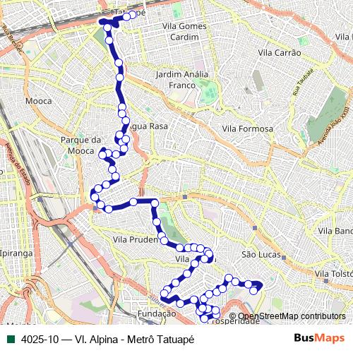 4025-10 bus Line Map