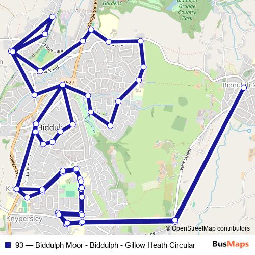 93 bus Line Map
