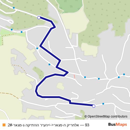 93 bus Line Map