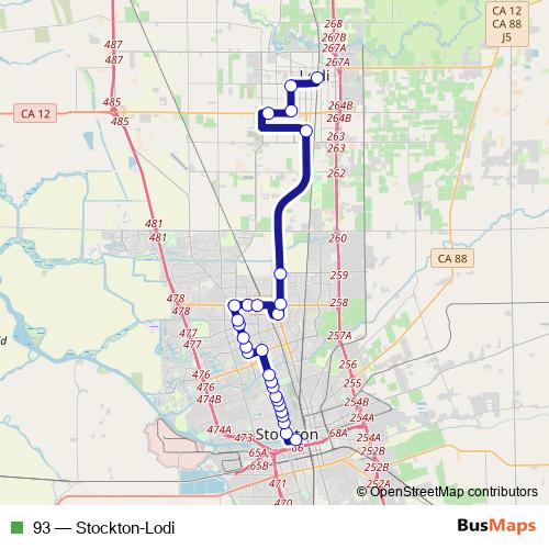 93 bus Line Map