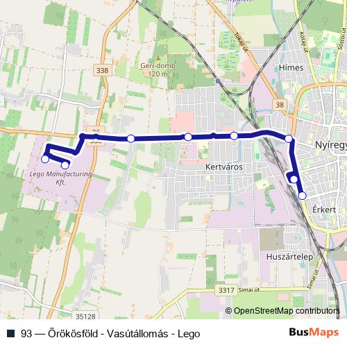 93 bus Line Map