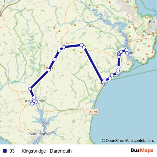 93 bus Line Map