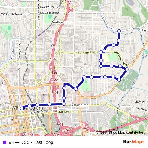 93 bus Line Map