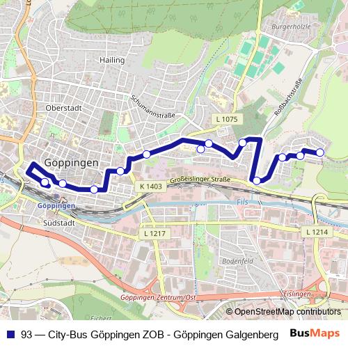 93 bus Line Map